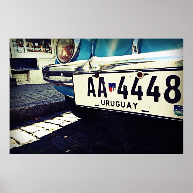 Poster Vintage Uruguai Car South America Viagem (Frente)