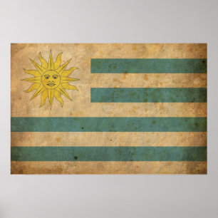 Pôster Vintage Uruguai Flag