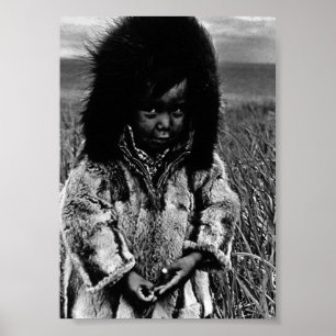Poster Vintage USA Alaska eskimo boy