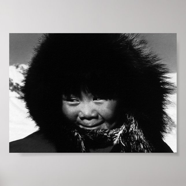 Poster Vintage USA Alaska eskimo child (Frente)