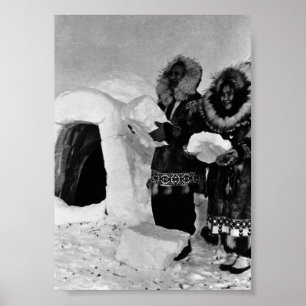 Poster Vintage USA Alaska igloo