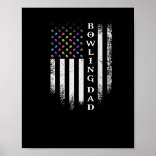 Poster Vintage USA American Flag Pai Bowler