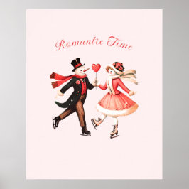 Poster Vintage Valentine’s Day – Romantic Snow Couple