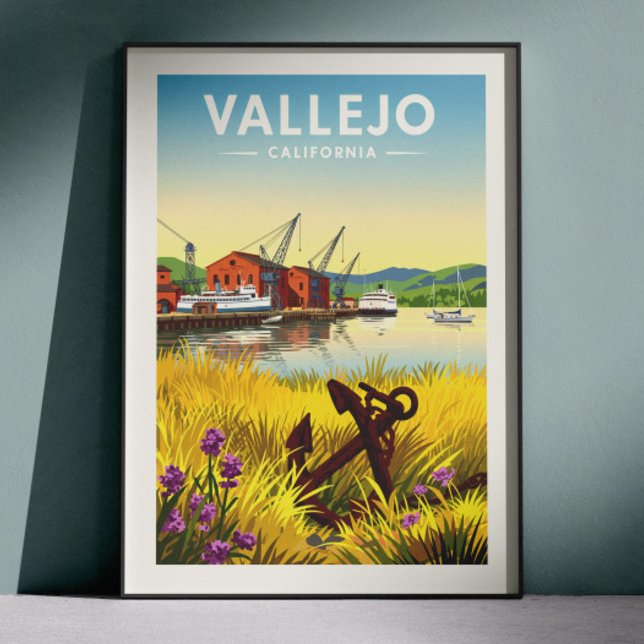 Poster Vintage Vallejo California (Criador carregado)