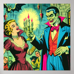 Poster Vintage Vampire Horror Histórias em quadrinhos