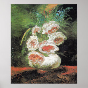 Poster Vintage Van Gogh Vase de Peonies    