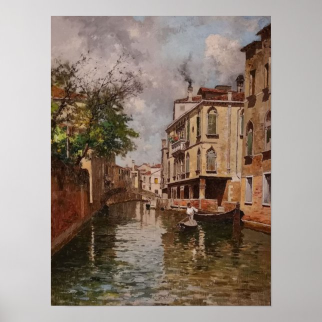 Poster Vintage Veneice Antonio Leto Canal Venetiano (Frente)