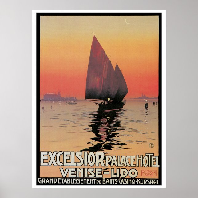 Poster Vintage Veneza Excelsior PalaceViagens (Frente)