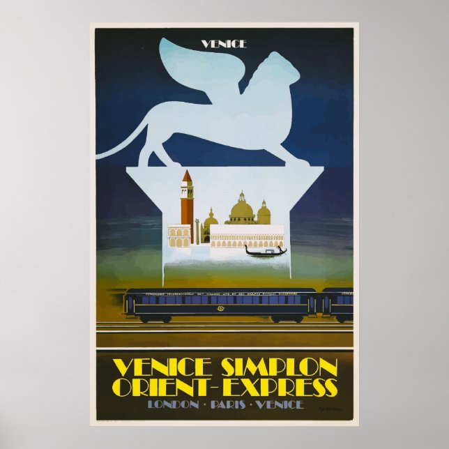 Poster vintage Veneza Simplon Orient Express (Frente)
