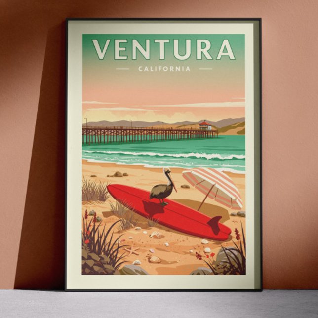 Poster Vintage Ventura Califórnia (Criador carregado)