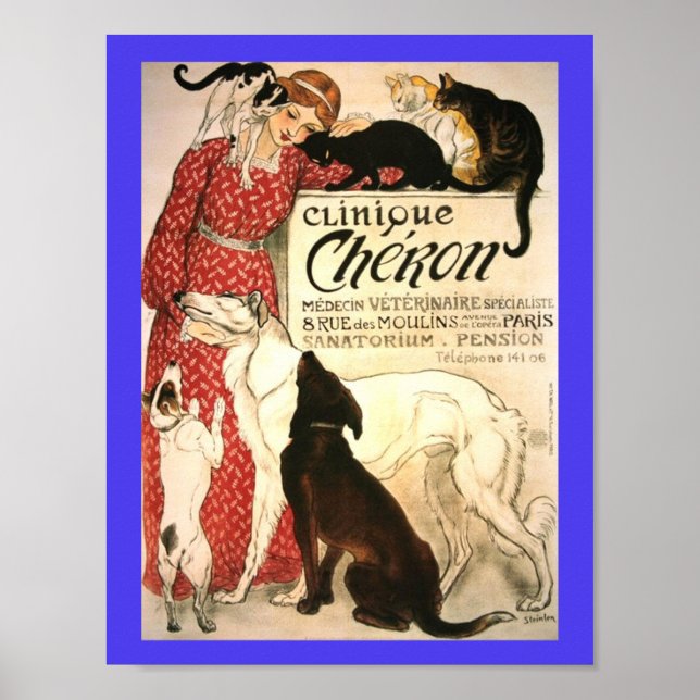 Poster Vintage Veterinary Ad French 1905 (Frente)