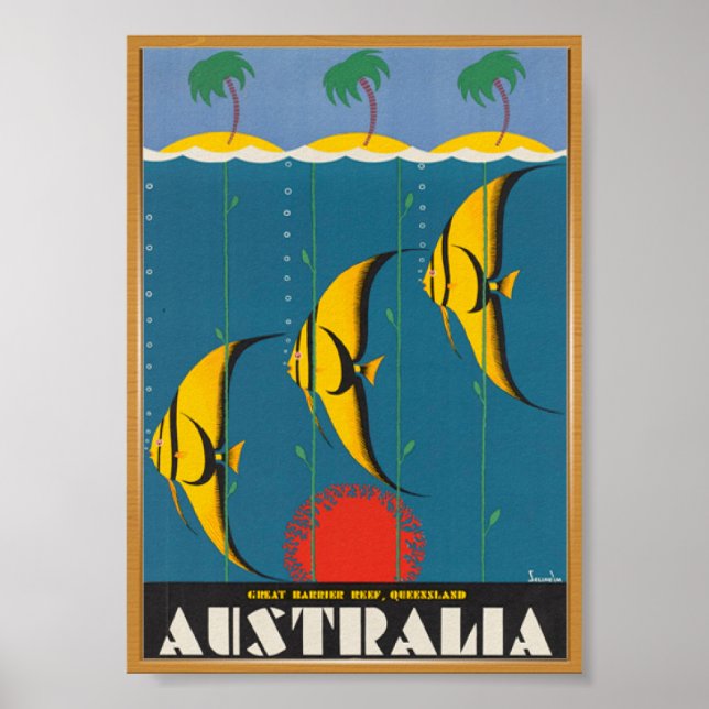 Poster vintage Viagem da Austrália (Frente)