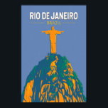 Poster Vintage Viagem de Arte do Brasil no Rio de Janeiro<br><div class="desc">Rio de Janeiro retro vetor viagem design. Cristo O Redentor é uma estátua de Arte Deco de Jesus Cristo no Rio de Janeiro,  Brasil,  criada pelo escultor francês Paul Landowski e construída pelo engenheiro Heitor da Silva Costa.</div>