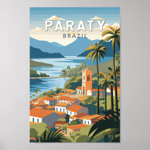 Poster Vintage Viagem de Arte do Brasil Paraty