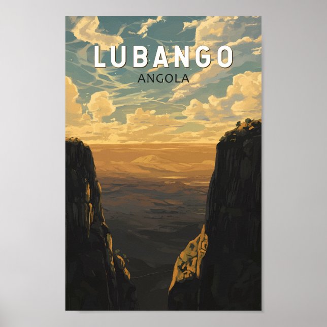 Poster Vintage Viagem de Arte Lubango Angola (Frente)