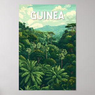 Poster Vintage Viagem de Ilustração da Guiné