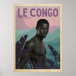 Poster Vintage viagem do Congo