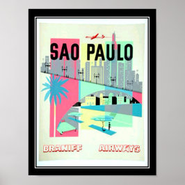 Poster vintage Viagem São Paulo