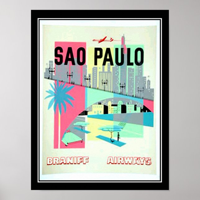 Poster vintage Viagem São Paulo (Frente)