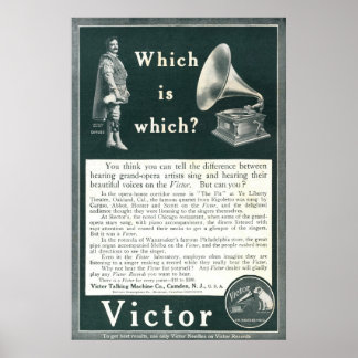 Poster Vintage Victor Ad De 1908