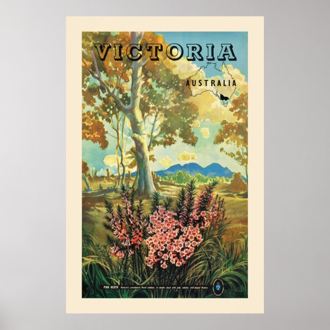 Poster vintage Victoria Austrália 1944 (Frente)