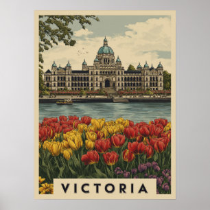 Poster Vintage Victoria British Columbia Viagem