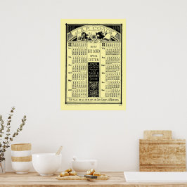 Poster Vintage Victorian Era 1880 Spool Calendar