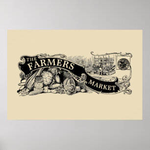 Poster Vintage Victorian Era Farmers Market Modelo