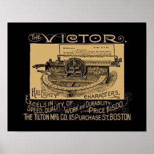 Poster Vintage Victorian Era Steampunk Typewrite Ad