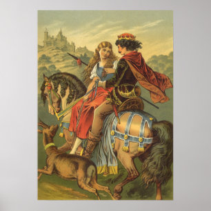 Poster Vintage Victorian Fairy Tale, Brother and Sister
