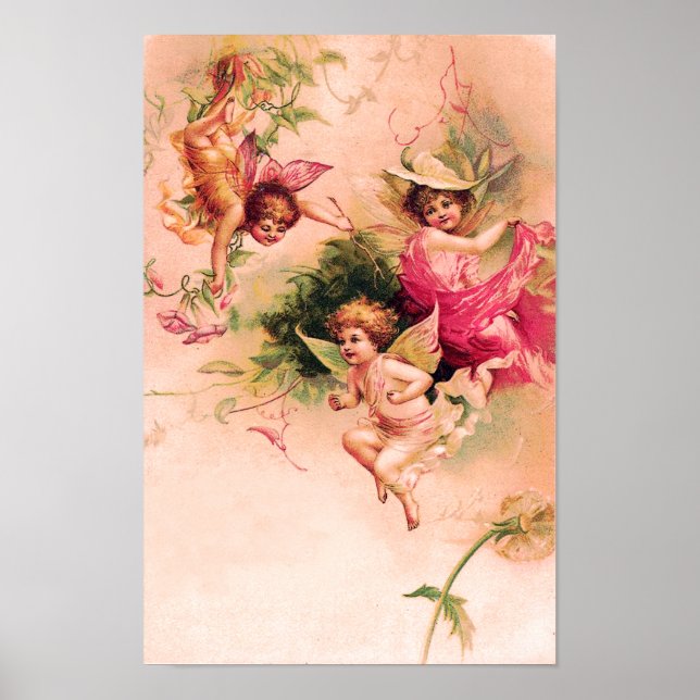 Poster Vintage Victorian Flower Fairies (Frente)