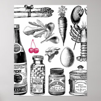 Poster Vintage Victorian Foodie