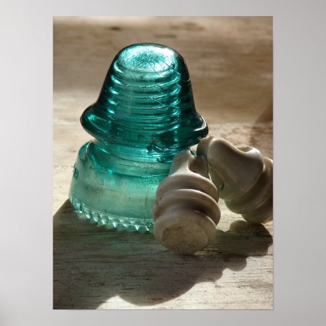 Pôster Vintage Vidro - Fontes Elétricas (Frente)