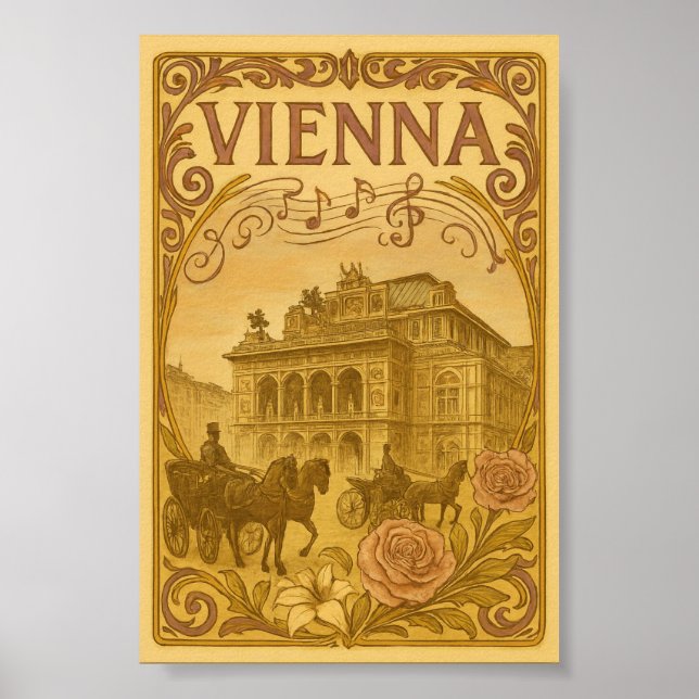 Poster Vintage Viena Art Nouveau (Frente)