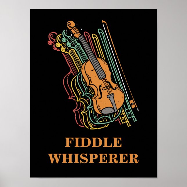 Poster Vintage Violin Fiddle Whisperer (Frente)