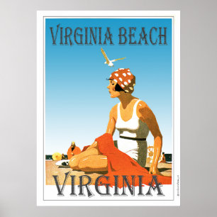 Pôster Vintage Virginia Beach Virgínia