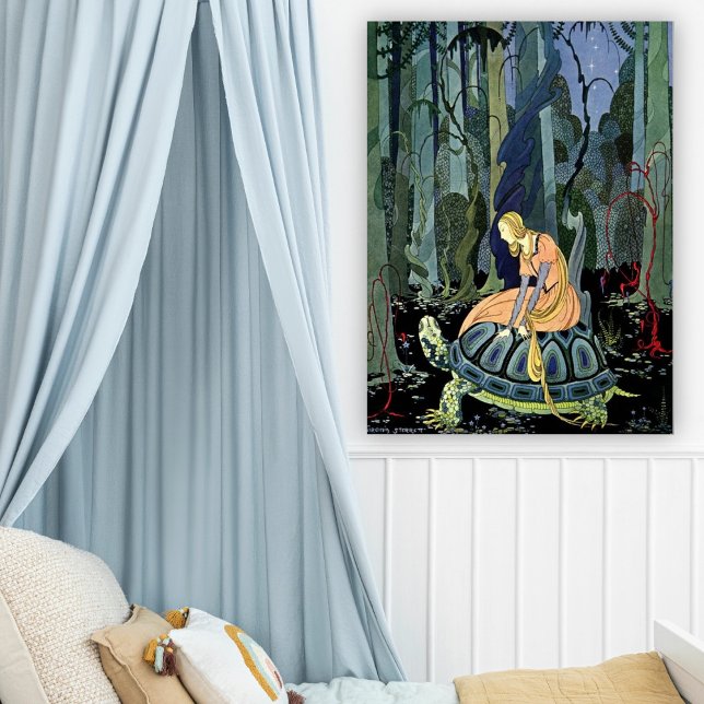 Poster Vintage Virginia Sterrett Princesa Rides Tortoise (Criador carregado)