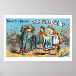 Poster Vintage Vitoriana Era Sewing Machado E