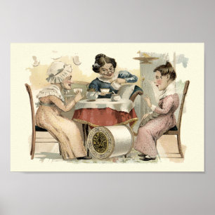 Poster Vintage Vitoriian Era Tea Party Ad