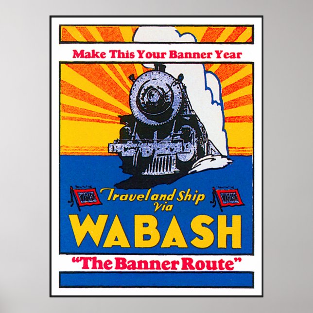 Pôster Vintage Wabash Train Ad (Frente)