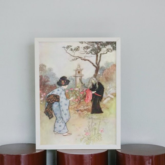 Poster Vintage Watercolor Fairytale Japonês (Criador carregado)