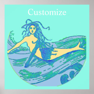 Poster Vintage Waverding Mermaid Thunder_Cove