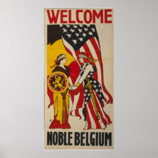 Pôster Vintage Welcome Noble Belgium