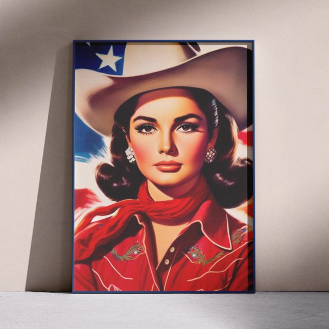 Poster Vintage Western Pin-up (Criador carregado)