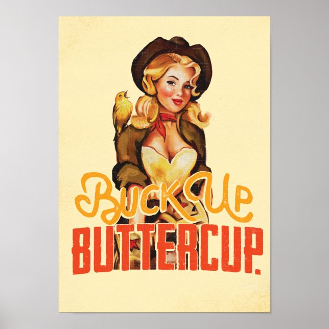 Poster Vintage Western Pinup Girl (Frente)