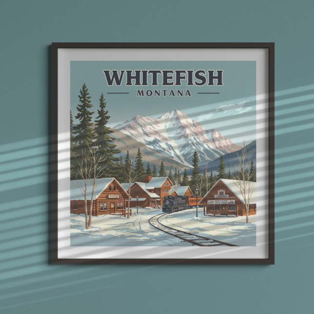 Poster Vintage Whitefish Montana (Criador carregado)