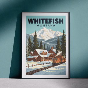 Poster Vintage Whitefish Montana