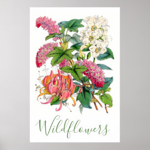 Poster Vintage Wildflower Rustic Cottagecore Floral