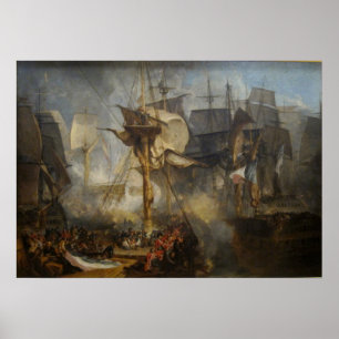 Poster Vintage William Turner A Batalha de Trafalgar