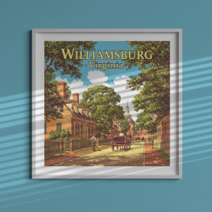Poster Vintage Williamsburg Virginia